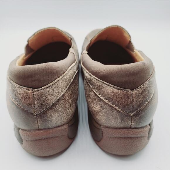 DANSKO Kim Distressed Brown Leather Slip On Clogs Slip Resistant Soles Size 38 - Picture 5 of 12